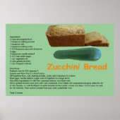 Zucchini Brot Rezept Print Poster (Vorne)