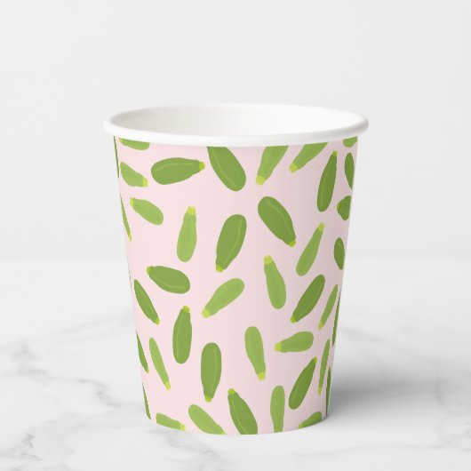 Zucchini Courgette Summer Squash Muster Pappbecher (Rückseite)