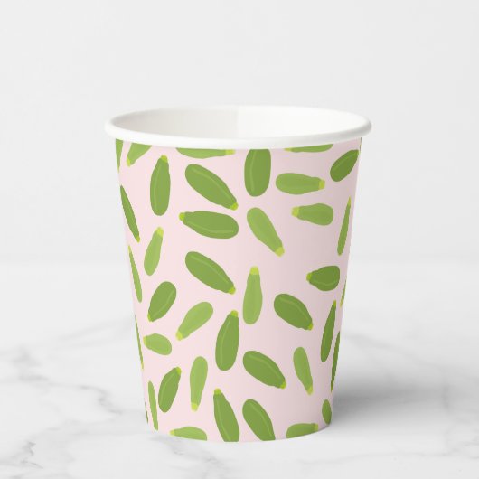 Zucchini Courgette Summer Squash Muster Pappbecher (Links)