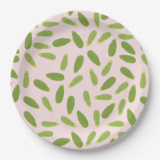 Zucchini Courgette Summer Squash Muster Pappteller (Vorderseite)