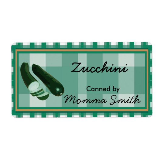 Zucchini Custom Canning Labels (Vorne)