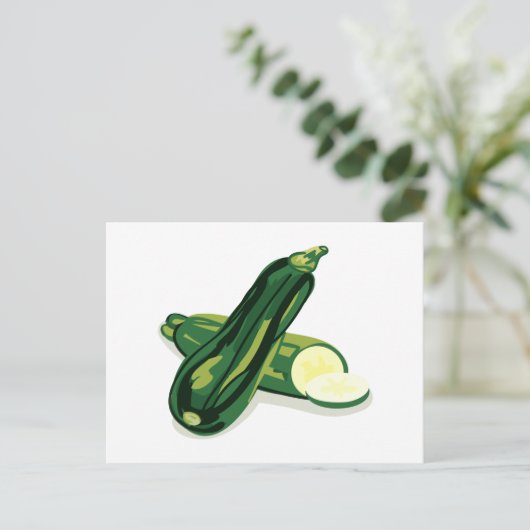 Zucchini Gemüse Postkarte (Stehend Vorderseite)