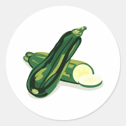 Zucchini Gemüse Runder Aufkleber (Vorderseite)