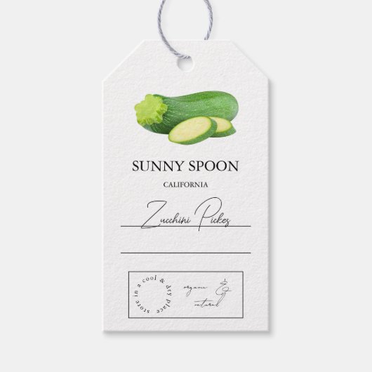 Zucchini Hang Tag Geschenkanhänger (Vorderseite)