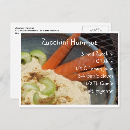 Zucchini Hummus Postkarte (Vorne/Hinten)