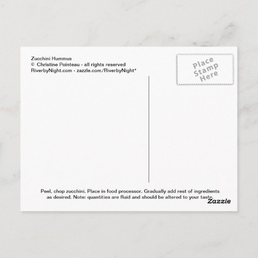 Zucchini Hummus Postkarte (Rückseite)