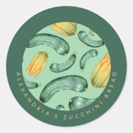 Zucchini | Ihr Personalisiertes Zucchini Brot Runder Aufkleber