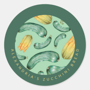 Zucchini   Ihr Personalisiertes Zucchini Brot Runder Aufkleber