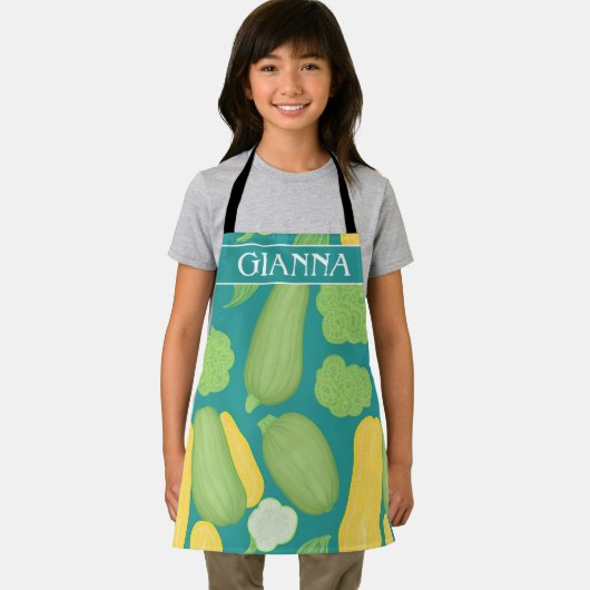 Zucchini Pastel Personalisiertes Muster Schürze (Insitu)