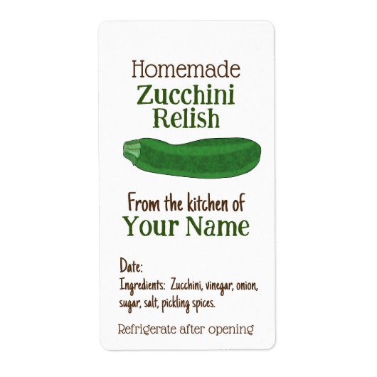 Zucchini Pickles oder Personalisiertes Zucchini-Zu (Vorne)