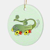 Zucchini Rennwagen Keramik Ornament (Links)