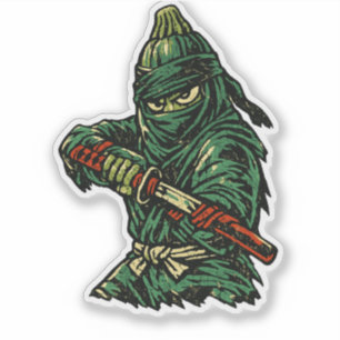 Zucchini Shadow Strike — Vintage Retro Ninja Kampf Aufkleber