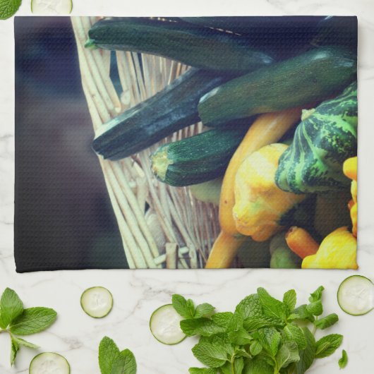 Zucchini Sommer Squash Gourds Gemüse Geschirrtuch (Gefaltet)