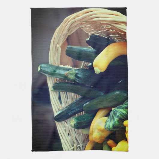 Zucchini Sommer Squash Gourds Gemüse Geschirrtuch (Vertikal)