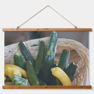 Zucchini Sommer Squash Gourds Gemüse Wandteppich Mit Holzrahmen