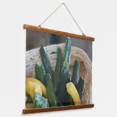 Zucchini Sommer Squash Gourds Gemüse Wandteppich Mit Holzrahmen (Gewinkelt)