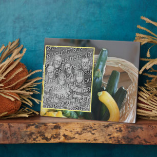 Zucchini Squash Gemüse hinzufügen Ihr eigenes Foto Fotoplatte