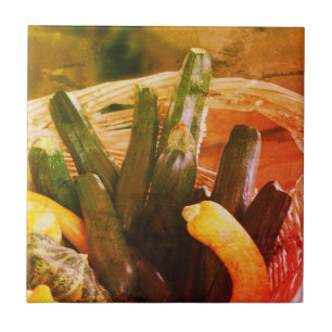 Zucchini Summer Squash Gourds Gemüse Vintag Fliese