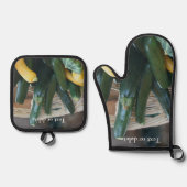 Zucchini- und Squashfarm Personalisiert Ofenhandschuh & Topflappen-Set (Vorderseite)