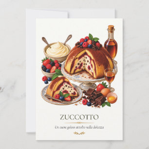 Zuccotto fiorentino – Vintage italienisches Desser Einladung