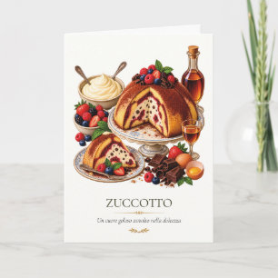 Zuccotto fiorentino – Vintage italienisches Desser Karte