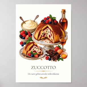 Zuccotto fiorentino – Vintage italienisches Desser Poster