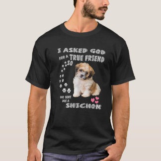 Zuchon Dog Mama Kostüm, Shih Tzu-Bichon Mix Pup Cu T-Shirt