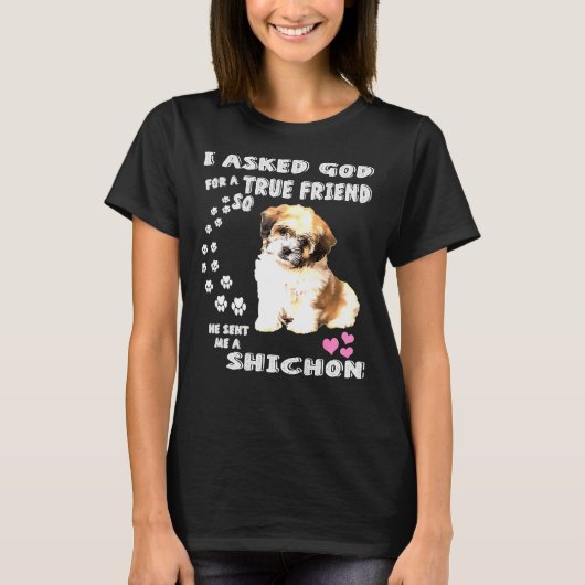 Zuchon Dog Mama Kostüm Shih Tzu Bichon Mix Pup Cut T-Shirt (Vorderseite)