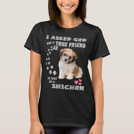 Zuchon Dog Mom Costume, Shih Tzu-Bichon mix pup  T-Shirt (Vorderseite)