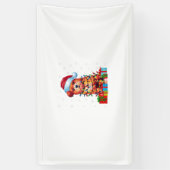 Zuchon Dog Ugly Xmas Lights Weihnachtsmannmütze Zu Banner (Vertikal)