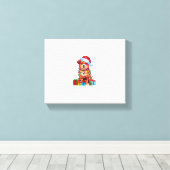 Zuchon Dog Ugly Xmas Lights Weihnachtsmannmütze Zu Leinwanddruck (Insitu (Holzboden))