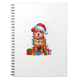 Zuchon Dog Ugly Xmas Lights Weihnachtsmannmütze Zu Notizblock