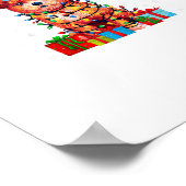 Zuchon Dog Ugly Xmas Lights Weihnachtsmannmütze Zu Poster (Ecke)