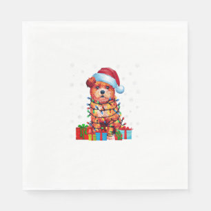 Zuchon Dog Ugly Xmas Lights Weihnachtsmannmütze Zu Serviette