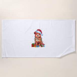 Zuchon Dog Ugly Xmas Lights Weihnachtsmannmütze Zu Strandtuch