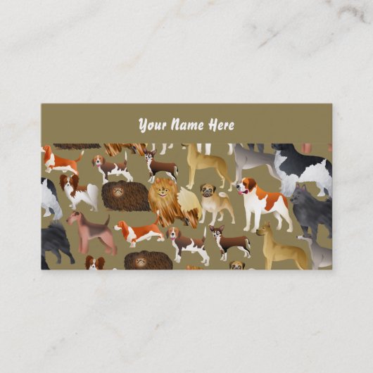 Zucht- Hundetapete, Ihr Name hier Visitenkarte (Vorderseite)