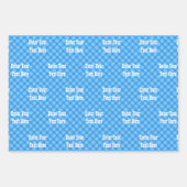 Zuchtbarnyard Tiere Gingham blau Geschenkpapier Set (Vorderseite 3)