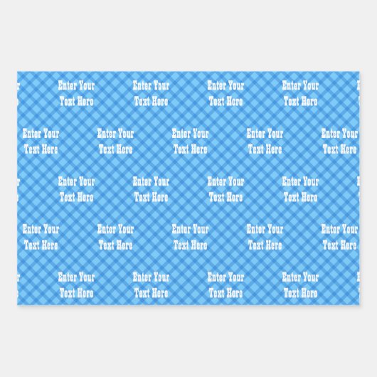 Zuchtbarnyard Tiere Gingham blau Geschenkpapier Set (Vorderseite 3)