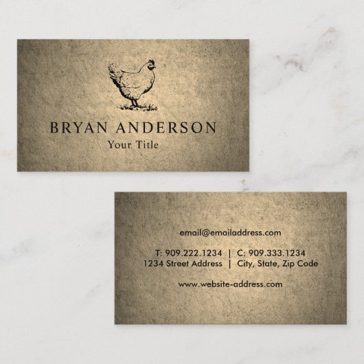 Zuchtbetrieb - Hühner Visitenkarte (Vorne/Hinten)