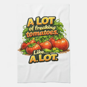 Züchte eine Menge verrückter Tomaten. Viel Geschirrtuch