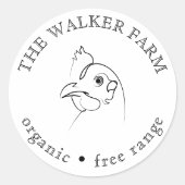 Zuchtgeflügel Frische Eier Runder Aufkleber (Vorderseite)