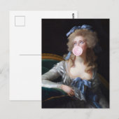 Züchtig mit rosa Bubble Gum Postkarte (Vorne/Hinten)
