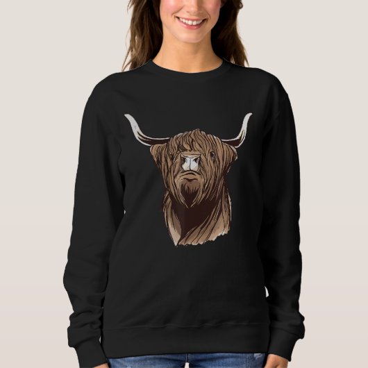 Zuchtkuhzüchter Tierischer Bauer Schottisches Hoch Sweatshirt (Vorderseite)