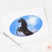 Zuchtpferd Ovaler Aufkleber (Umschlag)