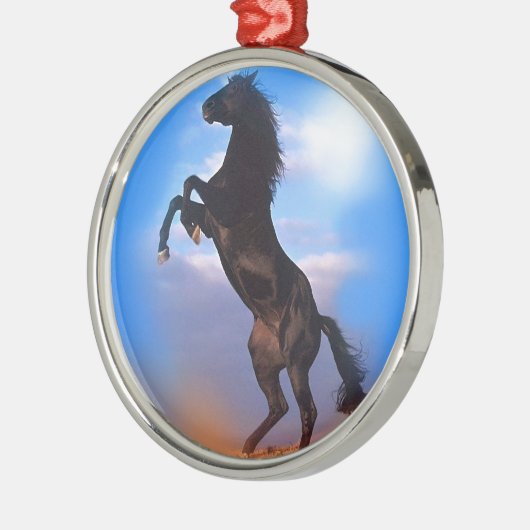 Zuchtpferd Silbernes Ornament (Links)