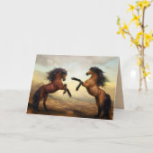 Zuchtpferde Grußkarte Karte (Gelbe Blume)