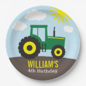 Zuchtschlepper Geburtstag Pappteller (Vorderseite)