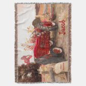 Zuchtschlepper Rot Vintag Rustikale Herbsternte Decke (Vorderseite Vertikal)