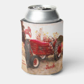 Zuchtschlepper Rot Vintag Rustikale Herbsternte Dosenkühler (Kanne Rückseite)