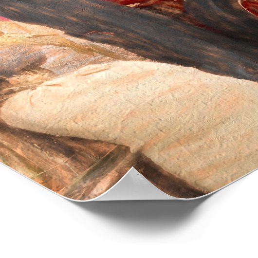 Zuchtschlepper Rot Vintag Rustikale Herbsternte Poster (Ecke)